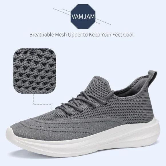 ⚡Men Darkgrey Fashion Mesh Non Slip Lightweight Workout Breathable Gym Sneakers - Picture 3 of 6